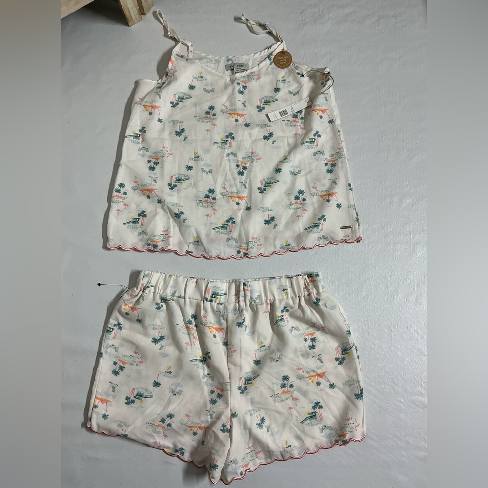 White Tropical Print Kids' Outfit